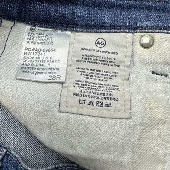 AG Adriano Goldschmied The Beau Slouchy Skinny Jeans Size 28R Women's Distressed - Picture 6 of 11
